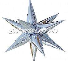 Шар Звезда многогранная Серебряная