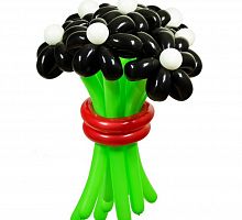 Цветы из шаров, Ромашки черные