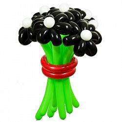 Цветы из шаров, Ромашки черные