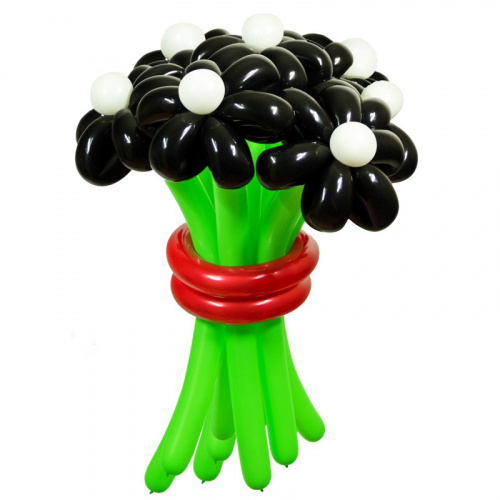 Цветы из шаров, Ромашки черные