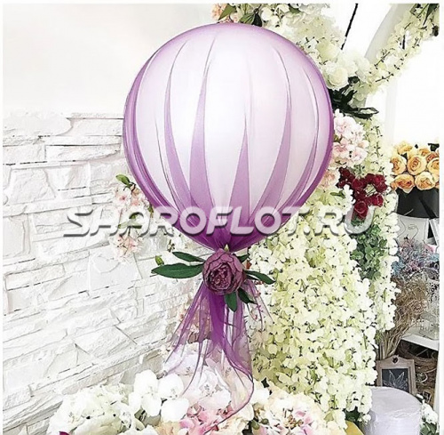 Большой шар с фатином 70см Фиолетовый