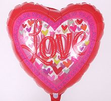 Шар Сердце LOVE красное 40см