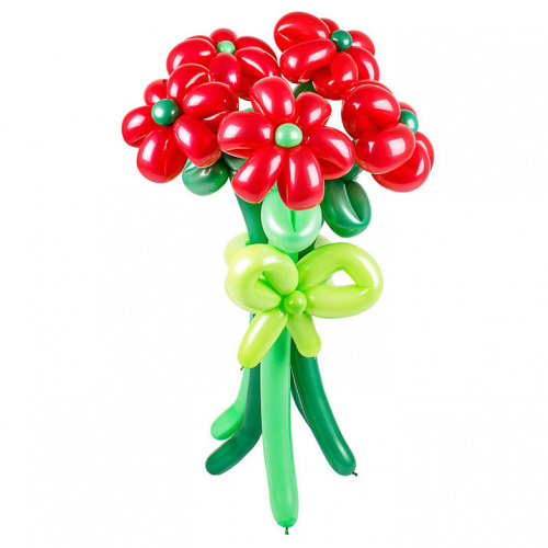 Цветы из шаров, Ромашки красные