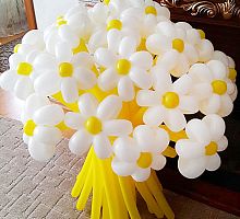 Цветы из шаров, Ромашки сочность