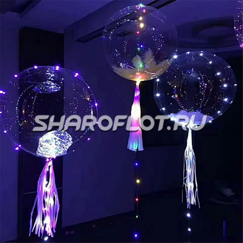 Шар прозрачный с подсветкой Космос Белый 50см