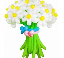 Цветы из шаров, Ромашки белые