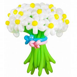 Цветы из шаров, Ромашки белые