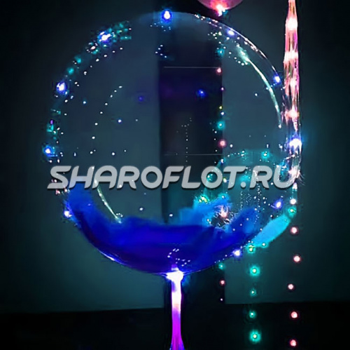 Шар прозрачный с подсветкой Космос Синий 50см