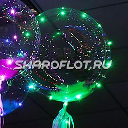 Шар прозрачный с подсветкой Космос Зеленый 50см