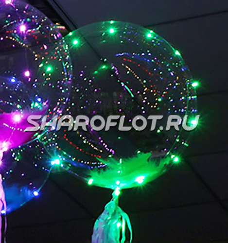 Шар прозрачный с подсветкой Космос Зеленый 50см