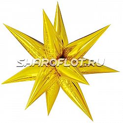 Шар Звезда многогранная Золотая