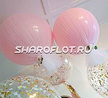 Большой шар с фатином 70см Светло-розовый