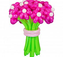 Цветы из шаров, Ромашки фуксия