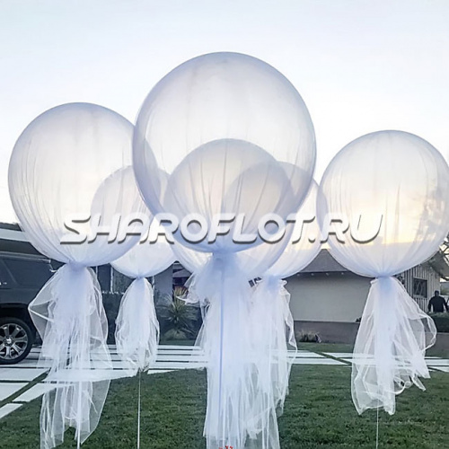 Большой шар с фатином 70см Прозрачный