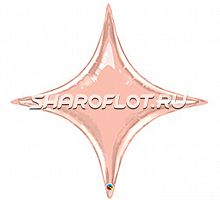 Шар Звезда 4х-конечная Розовое золото 70cм