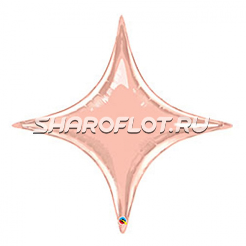 Шар Звезда 4х-конечная Розовое золото 70cм