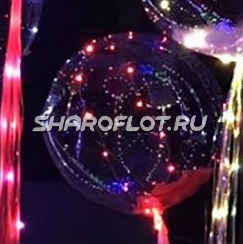 Шар прозрачный с подсветкой Космос Красный 50см