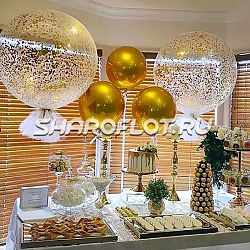 Большой шар с фатином 70см С конфетти