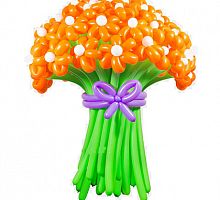 Цветы из шаров, Ромашки оранжевые