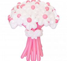 Цветы из шаров, Ромашки розовые