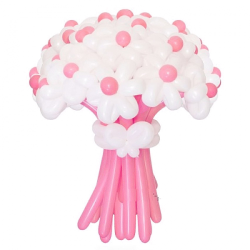 Цветы из шаров, Ромашки розовые