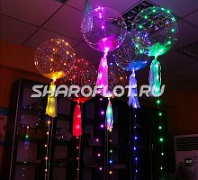 Шар прозрачный с подсветкой Космос Розовый 50см