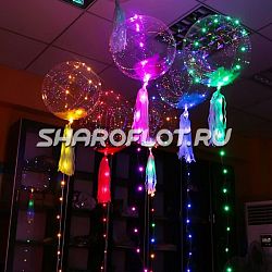 Шар прозрачный с подсветкой Космос Розовый 50см