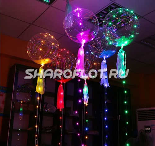 Шар прозрачный с подсветкой Космос Розовый 50см